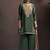 Green embroidered silk blend straight & palazzo