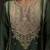 Green embroidered silk blend straight & palazzo
