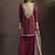 Red embroidered silk blend straight & palazzo
