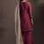 Red embroidered silk blend straight & palazzo