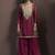 Red embroidered silk blend straight & palazzo