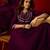Wine vichitra silk embroidered anarkali kurta set