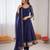 Blue georgette digital printed designer anarkali suit