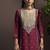 Red embroidered silk blend straight & palazzo