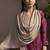 Red embroidered silk blend straight & palazzo
