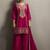 Red embroidered silk blend straight & palazzo