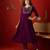 Wine vichitra silk embroidered anarkali kurta set