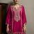 Red embroidered silk blend straight & palazzo