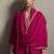 Red embroidered silk blend straight & palazzo