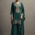 Green embroidered silk blend straight & palazzo