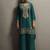 Green embroidered silk blend straight & palazzo