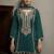 Green embroidered silk blend straight & palazzo