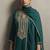 Green embroidered silk blend straight & palazzo