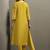 Mustard printed cotton blend anarkali