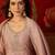 Pink vichitra silk embroidered anarkali kurta set