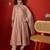 Pink vichitra silk embroidered anarkali kurta set