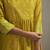 Mustard printed cotton blend anarkali