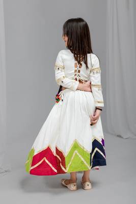 Navratri special kali with gota patti work lehenga & real mirror with patch work blouse for kids 4