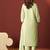 Pista green embroidered schiffly pure cotton straight