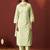 Pista green embroidered schiffly pure cotton straight