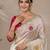 Cream tissue embroidery work saree with work blouse piece