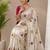 Cream tissue embroidery work saree with work blouse piece