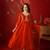 Orange vichitra silk embroidered anarkali kurta set
