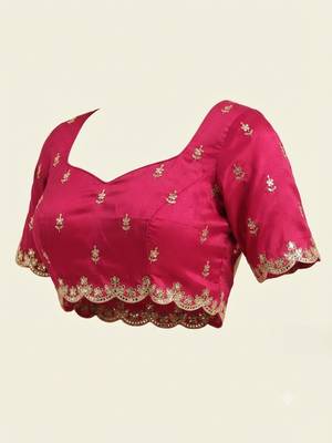 Cream tissue embroidery work saree with work blouse piece 6