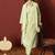 Pista green embroidered schiffly pure cotton straight