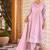Purple motifs embroidered mirror city silk anarkali