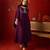 Wine vichitra silk embroidered anarkali kurta set