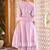 Purple motifs embroidered mirror city silk anarkali