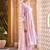 Purple motifs embroidered mirror city silk anarkali