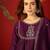Wine vichitra silk embroidered anarkali kurta set