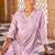 Purple motifs embroidered mirror city silk anarkali