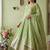 Pista colour embroidered georgette anarkali suit set with dupatta & pant