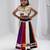 Navratri special multicolor kali with lace work lehenga & real mirror lace work blouse for kids