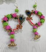 shubh labh & mor pankh door home decoration shubh labh for home diwali decoration (pack of 2)