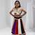 Navratri special multicolor kali with lace work lehenga & real mirror lace work blouse for kids
