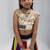 Navratri special multicolor kali with lace work lehenga & real mirror lace work blouse for kids