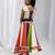 Navratri special multicolor kali with lace work lehenga & real mirror lace work blouse for kids