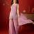Lilac silk chiffon embroidered kurta set
