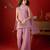 Lilac silk chiffon embroidered kurta set