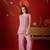 Lilac silk chiffon embroidered kurta set