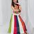 Navratri special multicolor kali with gota patti work lehenga & gamthi patch real mirror work blouse for kids