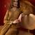 Brown silk chiffon embroidered anarkali kurta set.