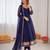 Blue georgette digital printed designer anarkali suit
