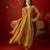 Brown silk chiffon embroidered anarkali kurta set.