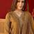 Brown silk chiffon embroidered anarkali kurta set.