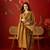 Brown silk chiffon embroidered anarkali kurta set.